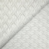 Maille dentelle fleurs stylisées fond blanc
