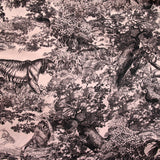 Satén de seda estampado fondo rosa selva