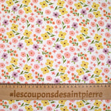 Coton imprimé amour passion rose et moutarde