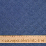 Chambray matelassé uni bleu