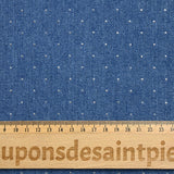 Jean's coton orné de strass fond bleu moyen