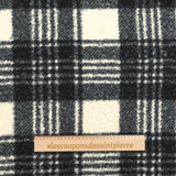 Lainage Billy bouclette à carreaux noir, gris et blanc cassé