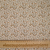 Coton imprimé s'épanouir beige, marron et blanc