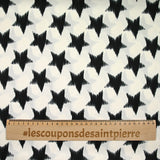 Black stars polyester satin broken white background