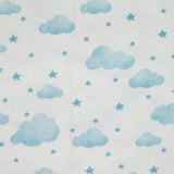 Cotton dive printed cloud and light blue star