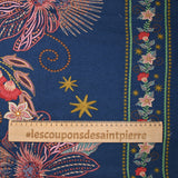 Viscose imprimée élasthanne céleste fond marine