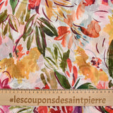 Mousseline estampado plumetis plumetis multicolor de fondo blanco