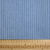Jean’s coton extensible à rayures tissées fond bleu clair