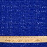 Tweed emma lurex polyester royal blue background