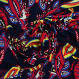 Jersey de viscose imprimé valhalla fond bleu marine