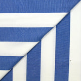Coton rayé racing bleu et blanc