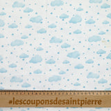 Cotton dive printed cloud and light blue star
