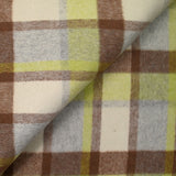 Beige brushed checkered woolen, brown, gray and anise green