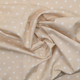 Cotton printed cotton sting beige background
