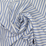 Coton rayé Lola bleu fond blanc