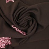 Crêpe viscose embroidered dawn brown background