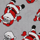 Polycoton imprimé Père Noël fond gris