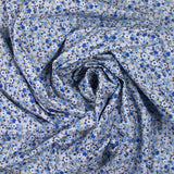 Printed cotton flourish with blue, white and green