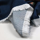 Viscose imprimée élasthanne céleste fond marine