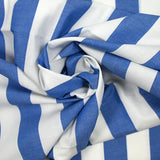 Coton rayé racing bleu et blanc
