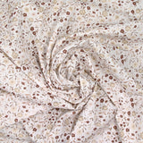 Cotton print Hurricane floral brown white background