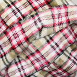 Fondo de tartán rojo impreso y beige de Fleece Doudou