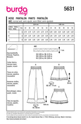 Burda pattern n°5631: Pants