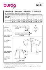 Burda pattern n°5640: Shirt and shorts