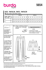 Patrón Burda n°5654: Pantalones