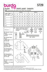 Burda boss n ° 5729: blazer