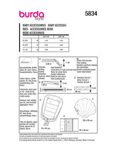 Burda children's boss n ° 5834: Baby accessories
