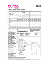 Patron Burda n°5835 : Robe