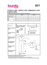 Patron Burda n°5871 : Combinaison & Shirt