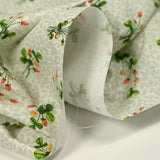 Ramos de algodón estampados en fresa verde y blanca