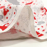 Polycotton printed Christmas gingerbread red white background