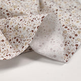 Cotton print Hurricane floral brown white background