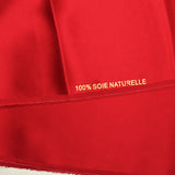 100% red silk satin