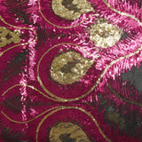 Tulle Sequin Royal Plumes Gold and Fuchsia