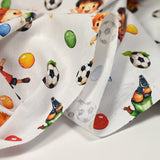 Fútbol estampado de algodón con amigos Fondo blanco