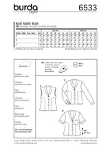 Patron Burda n°6533: blouse à col châle