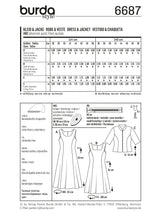 Patrón N ° 6687 Burda: Vestido femenino