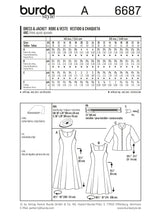 Patrón N ° 6687 Burda: Vestido femenino