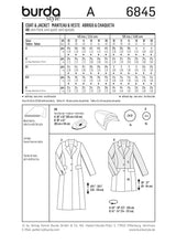 Patrón N ° 6845: chaqueta, abrigo largo