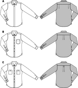 Patrón N ° 6874: Camisa de hombre con variantes de cuello