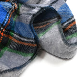 Blue and gray tartan printed comforter fleece
