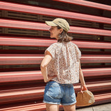 Okinawa woman sewing pattern blouse and dress