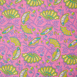 Indian cotton printed Inaya yellow pink background
