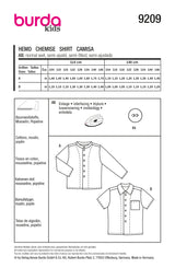 Patron Burda kids n°9209 : Chemise