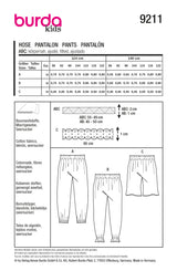 Patron Burda kids n°9211 : Pantalon