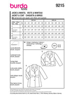Patron Burda Enfant n°9215 : Manteau & Veste